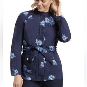 Draper James Blue Floral Belted Jacket